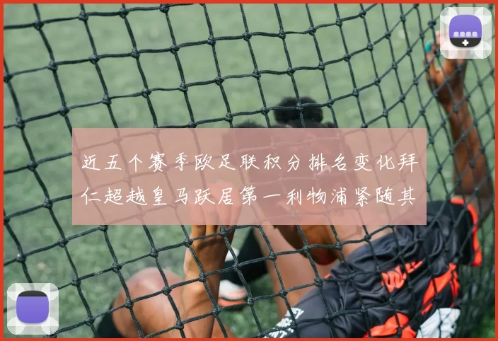 近五个赛季欧足联积分排名变化拜仁超越皇马跃居第一利物浦紧随其后位列第三